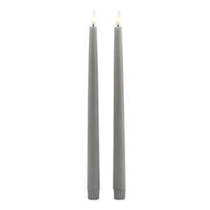 Luxe Collection S/2 Grey LED Wax Dinner Candles in GREY Hill Interiors 23120 5050140312087 Dimensions: 25cm x 2cm x 2cm Weight: 0.144kg Volume: 0.03CBM