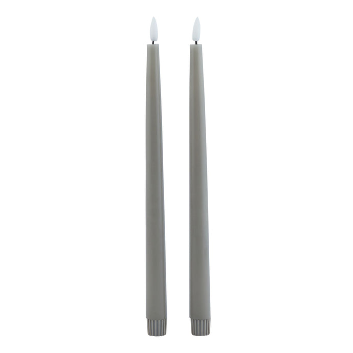 Luxe Collection S/2 Grey LED Wax Dinner Candles in GREY Hill Interiors 23120 5050140312087 Dimensions: 25cm x 2cm x 2cm Weight: 0.144kg Volume: 0.03CBM