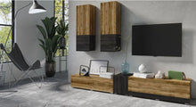Load image into Gallery viewer, Power 46 Large Sideboard Cabinet Arte-N 24BBJE46 Functional, modern, brilliantly crafted - this sideboard cabinet adds a touch of style to any home. Its high-quality craftsmanship is evident in every detail. The 11 closed compartments keep items neat, tidy, well organised. Not only can it be used to store wine, but it is also a great place to store crockery cutlery collections. Its three different colour schemes make it an easy fit with any decor. W135cm x H130cm x D41cm Colours: Satin Walnut Black Touchwoo