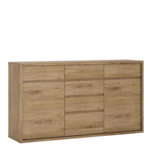 Load image into Gallery viewer, Shetland 2 door 6 drawer chest in Shetland Oak Finish Furniture To Go 4194161 5900355035939 2 door 6 drawer chest. Enchanting with its simple elegence, Ingenious shape complemented by elegant decor - a perfect marriage. This collection with sharp lines and a bold feeling, fills every living room space requirement. Dimensions: 868mm x 1560mm x 400mm (Height x Width x Depth) 
 Laminated board ( resistant to damage and scratches, moisture and high temperature ) 
 Easy self assembly 
 Modern handle free solutio