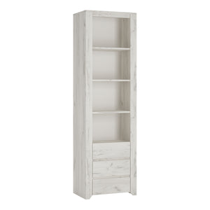 Angel Tall Narrow 3 Drawer Bookcase in White Craft Oak Furniture To Go 4211162 5900355038435 Tall Narrow 3 Drawer Bookcase. This beautifull bedroom collection is contemporay and stylish and suitable for all age groups, finished in a modern hard wearing white crafted Oak melamine. This tall narrow bookcase has adjustable shelving for all size books and family treasures, plus 3 handy drawers. Dimensions: 1905mm x 560mm x 400mm (Height x Width x Depth) 
 Laminated board (resistant to damage and scratches, mois