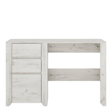 Load image into Gallery viewer, Angel 3 Drawer Desk in White Craft Oak Furniture To Go 4218062 5900355038589 This beautifull bedroom collection is contemporay and stylish and suitable for all age groups, finished in a modern hard wearing white crafted Oak melamine. 60cm deep desktop area working surface, giving you plenty of space. Dimensions: 765mm x 1187mm x 600mm (Height x Width x Depth) 
 Laminated board (resistant to damage and scratches, moisture and high temperature) 
 Decorative gently rounded MDF mouldings 
 Easy self assembly 
 