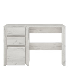 Load image into Gallery viewer, Angel 3 Drawer Desk in White Craft Oak Furniture To Go 4218062 5900355038589 This beautifull bedroom collection is contemporay and stylish and suitable for all age groups, finished in a modern hard wearing white crafted Oak melamine. 60cm deep desktop area working surface, giving you plenty of space. Dimensions: 765mm x 1187mm x 600mm (Height x Width x Depth) 
 Laminated board (resistant to damage and scratches, moisture and high temperature) 
 Decorative gently rounded MDF mouldings 
 Easy self assembly 
 