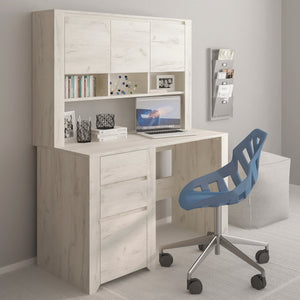 Angel 3 Drawer Desk in White Craft Oak Furniture To Go 4218062 5900355038589 This beautifull bedroom collection is contemporay and stylish and suitable for all age groups, finished in a modern hard wearing white crafted Oak melamine. 60cm deep desktop area working surface, giving you plenty of space. Dimensions: 765mm x 1187mm x 600mm (Height x Width x Depth) 
 Laminated board (resistant to damage and scratches, moisture and high temperature) 
 Decorative gently rounded MDF mouldings 
 Easy self assembly 
 