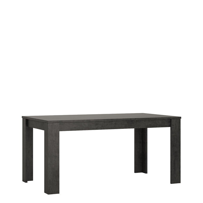 Zingaro Dining table in Grey and White in Slate Grey Furniture To Go 4337567 5900355059218 Yes, it’s an extender! In sumptuous dark wood this table this table goes from 160cm to 200cm, so whether you have limited space or not, you can entertain guests with ease. Dimensions: 758mm x 1600-2000mm x 900mm (Height x Width x Depth) 
 Laminated board (resistant to damage and scratches, moisture and high temperature) 
 Easy extending 
 Easy self assembly 
 Assembly instructions:
 
 https://www.dropbox.com/s/fgo9rse
