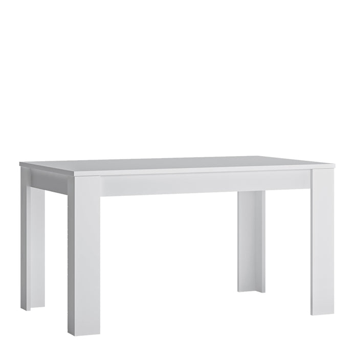 Fribo extending dining table 140-180cm in White Furniture To Go 4401501 5900355132447 A folding table is a 'must have' for every dining room, often it also serves as a desk for the whole family and is often a place for playing and having fun together. However, it is mainly used to celebrate shared meals, thanks to the fact that it can be unfolded up to a length of 180 cm, you do not have to give up any of these functions. The table from the Fribo collection has been designed in a thoughtful way, thanks to t