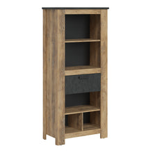Load image into Gallery viewer, Rapallo 1 drawer bookcase in Chestnut and Matera Grey Furniture To Go 4420442 5900355131778 This collection is rustic yet modern, finished with old-style wooden fronts and matera grey top and handles. Mix and match pieces from this collection to create a truly stunning interior and create the perfect setting within your home. Dimensions: 1623mm x 740mm x 385mm (Height x Width x Depth) 
 Melamine chipboard 
 Handle: Metal black matt 
 Runners: Ball - full extension 
 Feet: Plastic 
 Assembly instructions:
 
