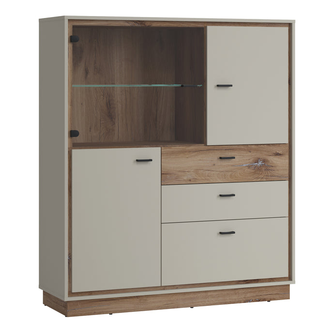 Rivero 3 Door 3 Drawer Low Display Cabinet in Grey and Oak Furniture To Go 4465580 5900355153831 The visual effect of the interior design depends on many factors, but among them, the leading position is the careful selection of impressive furniture. Thanks to the use of modern, and at the same time high-quality elements of the arrangement, you can create a unique interior in which you will feel at ease and comfortable. The Rivero collection is dedicated for the living room and dining room, i.e. rooms where 