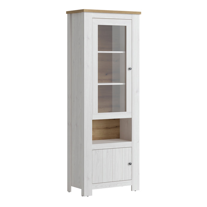 Celesto 2 Door Display Cabinet in White and Oak Furniture To Go 4486754 5900355160365 The Celesto range is traditional style at its best. Timeless country chic with a two-tone finish. Perfect for modern or traditional homes. With a contemporary style in mind the Celesto range has been designed to bring a beautiful modern country touch into your home. Perfect for the dining room and the living room, the high single display unit is a piece of furniture that creates a unique arrangement style and emphasizes th