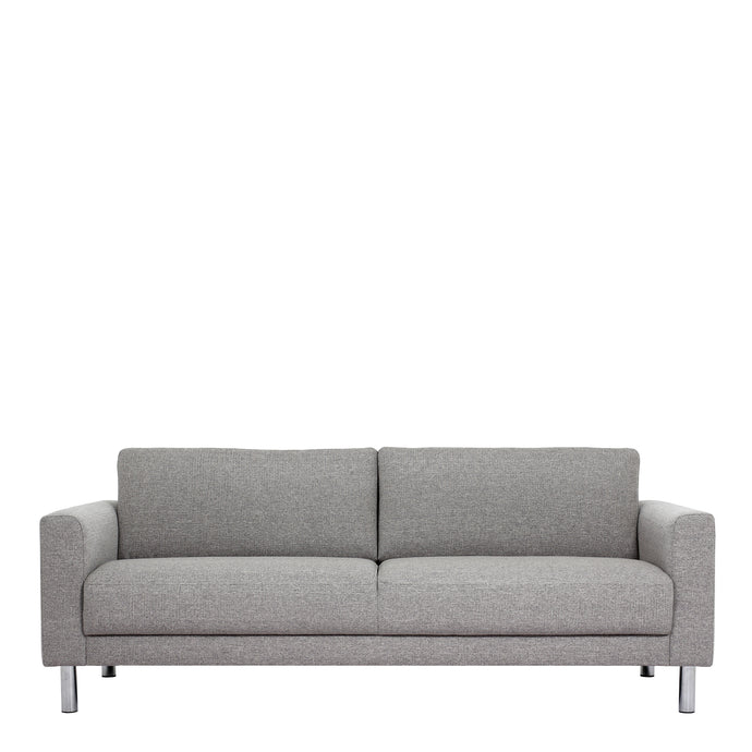 Cleveland 3-Seater Sofa in Nova Light Grey Furniture To Go 60130107 763250345290 3-Seater Sofa in Nova Light Grey. Simply stylish with sleek lines and cool chrome feet, this 3-seater sofa is the perfect fit to create a cosy spot in any room. The eye-catching sofa range offers a generous modern design while being irresistible comfortable. Available in Nova Anthracite or Nova Light Grey. Dimensions: 810mm x 2090mm x 900mm (Height x Width x Depth) 
 Frame: Solid pinewood, plywood and pre-covered chipboard 
 Fo