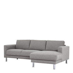 Cleveland Chaiselongue Sofa (RH) in Nova Light Grey Furniture To Go 60140107 763250345344 Chaiselongue Sofa (RH) in Nova Light Grey. Simply stylish with sleek lines and cool chrome feet, this chaiselongue sofa is the perfect fit to create a cosy spot in any room. The eye-catching sofa range offers a generous modern design while being irresistible comfortable. Available in Nova Anthracite or Nova Light Grey. Dimensions: 810mm x 2340mm x 1430mm (Height x Width x Depth) 
 Frame: Solid pinewood, plywood and pre