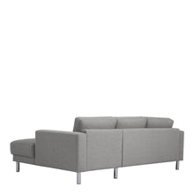 Load image into Gallery viewer, Cleveland Chaiselongue Sofa (RH) in Nova Light Grey Furniture To Go 60140107 763250345344 Chaiselongue Sofa (RH) in Nova Light Grey. Simply stylish with sleek lines and cool chrome feet, this chaiselongue sofa is the perfect fit to create a cosy spot in any room. The eye-catching sofa range offers a generous modern design while being irresistible comfortable. Available in Nova Anthracite or Nova Light Grey. Dimensions: 810mm x 2340mm x 1430mm (Height x Width x Depth) 
 Frame: Solid pinewood, plywood and pre