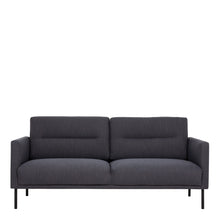 Load image into Gallery viewer, Larvik 2.5 Seater Sofa - Anthracite, Black Legs Furniture To Go 60320380 5060653081127 2.5 Seater Sofa in Soul Anthracite with black legs. A modern inspired design, kept sleek and angular with slim legs. Comfort has not been sacrificed for design, with its comfy back cushions and wide armrests. All together the perfect and stylish place to spend your evenings.  Dimensions: 790mm x 1750mm x 860mm (Height x Width x Depth) 
 Frame: Solid pinewood, plywood and pre-covered chipboard 
 Seat foam: 30 kg/120 Newton