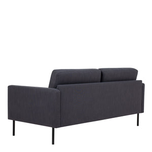 Larvik 2.5 Seater Sofa - Anthracite, Black Legs Furniture To Go 60320380 5060653081127 2.5 Seater Sofa in Soul Anthracite with black legs. A modern inspired design, kept sleek and angular with slim legs. Comfort has not been sacrificed for design, with its comfy back cushions and wide armrests. All together the perfect and stylish place to spend your evenings.  Dimensions: 790mm x 1750mm x 860mm (Height x Width x Depth) 
 Frame: Solid pinewood, plywood and pre-covered chipboard 
 Seat foam: 30 kg/120 Newton