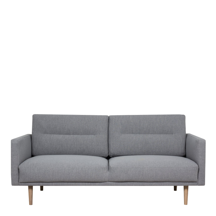 Larvik 2.5 Seater Sofa - Grey, Oak Legs Furniture To Go 6032038147 5060653081318 2.5 Seater Sofa in Soul Grey with oak legs. A modern inspired design, kept sleek and angular with slim legs. Comfort has not been sacrificed for design, with its comfy back cushions and wide armrests. All together the perfect and stylish place to spend your evenings.  Dimensions: 790mm x 1750mm x 860mm (Height x Width x Depth) 
 Frame: Solid pinewood, plywood and pre-covered chipboard 
 Seat foam: 30 kg/120 Newtons, FR treated 