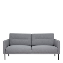 Load image into Gallery viewer, Larvik 2.5 Seater Sofa - Grey, Black Legs Furniture To Go 60320381 5060653081134 2.5 Seater Sofa in Soul Grey with black legs. A modern inspired design, kept sleek and angular with slim legs. Comfort has not been sacrificed for design, with its comfy back cushions and wide armrests. All together the perfect and stylish place to spend your evenings.  Dimensions: 790mm x 1750mm x 860mm (Height x Width x Depth) 
 Frame: Solid pinewood, plywood and pre-covered chipboard 
 Seat foam: 30 kg/120 Newtons, FR treate