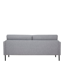 Load image into Gallery viewer, Larvik 2.5 Seater Sofa - Grey, Black Legs Furniture To Go 60320381 5060653081134 2.5 Seater Sofa in Soul Grey with black legs. A modern inspired design, kept sleek and angular with slim legs. Comfort has not been sacrificed for design, with its comfy back cushions and wide armrests. All together the perfect and stylish place to spend your evenings.  Dimensions: 790mm x 1750mm x 860mm (Height x Width x Depth) 
 Frame: Solid pinewood, plywood and pre-covered chipboard 
 Seat foam: 30 kg/120 Newtons, FR treate