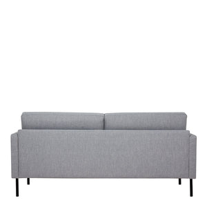 Larvik 2.5 Seater Sofa - Grey, Black Legs Furniture To Go 60320381 5060653081134 2.5 Seater Sofa in Soul Grey with black legs. A modern inspired design, kept sleek and angular with slim legs. Comfort has not been sacrificed for design, with its comfy back cushions and wide armrests. All together the perfect and stylish place to spend your evenings.  Dimensions: 790mm x 1750mm x 860mm (Height x Width x Depth) 
 Frame: Solid pinewood, plywood and pre-covered chipboard 
 Seat foam: 30 kg/120 Newtons, FR treate