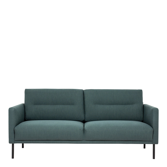 Larvik 2.5 Seater Sofa - Dark Green, Black Legs Furniture To Go 60320383 5060653081141 2.5 Seater Sofa in Soul Dark Green with black legs. A modern inspired design, kept sleek and angular with slim legs. Comfort has not been sacrificed for design, with its comfy back cushions and wide armrests. All together the perfect and stylish place to spend your evenings.  Dimensions: 790mm x 1750mm x 860mm (Height x Width x Depth) 
 Frame: Solid pinewood, plywood and pre-covered chipboard 
 Seat foam: 30 kg/120 Newton