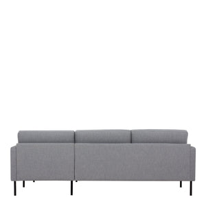 Larvik Chaiselongue Sofa (RH) - Grey, Black Legs Furniture To Go 60340381 5060653081196 Chaiselongue Sofa (RH) in Soul Grey with black legs. A modern inspired design, kept sleek and angular with slim legs. Comfort has not been sacrificed for design, with its comfy back cushions and wide armrests. All together the perfect and stylish place to spend your evenings.  Dimensions: 790mm x 2250mm x 1400mm (Height x Width x Depth) 
 Frame: Solid pinewood, plywood and pre-covered chipboard 
 Seat foam: 30 kg/120 New
