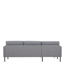 Load image into Gallery viewer, Larvik Chaiselongue Sofa (LH) - Grey , Black Legs Furniture To Go 60342381 5060653081226 Chaiselongue Sofa (LH) in Soul Grey with black legs. A modern inspired design, kept sleek and angular with slim legs. Comfort has not been sacrificed for design, with its comfy back cushions and wide armrests. All together the perfect and stylish place to spend your evenings.  Dimensions: 790mm x 2250mm x 1400mm (Height x Width x Depth) 
 Frame: Solid pinewood, plywood and pre-covered chipboard 
 Seat foam: 30 kg/120 Ne