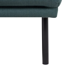 Load image into Gallery viewer, Larvik Chaiselongue Sofa (LH) - Dark Green , Black Legs Furniture To Go 60342383 5060653081233 Chaiselongue Sofa (LH) in Soul Dark Green with black legs. A modern inspired design, kept sleek and angular with slim legs. Comfort has not been sacrificed for design, with its comfy back cushions and wide armrests. All together the perfect and stylish place to spend your evenings.  Dimensions: 790mm x 2250mm x 1400mm (Height x Width x Depth) 
 Frame: Solid pinewood, plywood and pre-covered chipboard 
 Seat foam: 