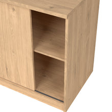 Load image into Gallery viewer, Naia Storage Unit with 1 Sliding Door and 3 Drawers in Jackson Hickory Oak Furniture To Go 70292207hlhl 5713035082334 The Naia collection offers a tribute to timeless furniture. The storage unit has 3 drawers 1 shelve and a sliding door. Also available in White High Gloss. Dimensions: 756mm x 1189mm x 500mm (Height x Width x Depth) 
 High quality laminated board (resistant to damage and scratches, moisture and high temperature) 
 Easy gliding drawer runners 
 Stylish and contemporary 
 Easy self assembly  
