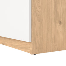 Load image into Gallery viewer, Naia Shoe Cabinet with 4 Doors + 1 Drawer in Jackson Hickory Oak &amp; White Furniture To Go 70292210hl49 5713035082198 Introducing the Naia Shoe Cabinet: Style and Function in Perfect Harmony
Discover the perfect storage solution for your beloved shoe collection with the Naia Shoe Cabinet. With its sleek design and clever functionality, this cabinet is designed to keep your shoes organized and your space clutter-free. Featuring four spacious doors and a convenient drawer, it effortlessly provides ample storage