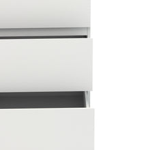 Load image into Gallery viewer, Nova Wide Chest of 6 Drawers (3+3) in White Furniture To Go 709712524949 5060653083206 All cabinets and chests in the Nova range feature a modern handle-less drawer solution, and carefully designed soft edges for a clean, linear design. Finished in a fade-resistant easy clean surface. Dimensions: 837mm x 1534mm x 500mm (Height x Width x Depth) 
 High quality laminated board (resistant to damage and scratches, moisture and high temperature) 
 Easy gliding drawer runners 
 Wrapped edges for clean, streamline 