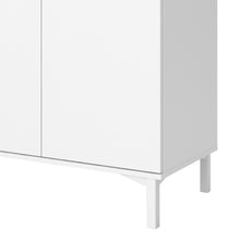 Load image into Gallery viewer, Roomers Sideboard 3 Drawers 3 Doors in White and Oak Furniture To Go 7169217849ak 5060653083596 Roomers is an attractive classic design with a modern interpretation. Dimensions: 898mm x 1757mm x 482mm (Height x Width x Depth) 
 Stylish and trendy 
 High quality laminated board (resistant to damage and scratches, moisture and high temperature) 
 Adjustable hinges on all doors 
 Modern handle free solution 
 Easy gliding drawer runners 
 Made from PEFC Certified sustainable wood 
 Assembly instructions:
 
 ht