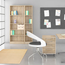 Load image into Gallery viewer, Basic Tall Narrow Bookcase (4 Shelves) in Oak Furniture To Go 71871775ak 5060653083770 Basic from Furniture to Go is a bookcase to suit any room in the house, with plenty of sizes and finishes to choose from. All shelves and the outer frame in the Basic collection are made with strong 18mm thick board. Our Basic bookcases also cleverly feature skirting board cut-outs making it easy to fit into any space in your home. Dimensions: 2032mm x 406mm x 267mm (Height x Width x Depth) 
 High quality laminated board 