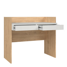 Load image into Gallery viewer, Function Plus Desk 2 Drawers In Jackson Hickory and White Furniture To Go 71970493hl49 5713035082396 The Function Plus range of desks are designed to be practical in even the smallest of spaces. A compact desk with a back, perfect for studying or working from home. Dimensions: 889mm x 1021mm x 889mm (Height x Width x Depth) 
 Easy gliding drawer runner 
 2 handless drawers 
 Easy self assembly 
 Made in Denmark 
 0 
 Assembly instructions:
 
 https://www.dropbox.com/s/ffizvw53uc95qlu/71970493hl49.pdf?dl=0 

