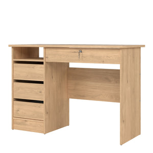 Function Plus Desk (3+1) handle free Drawer in Jackson Hickory Oak Furniture To Go 71970519hlhl 5713035081153 The Function Plus range of desks are designed to be practical in even the smallest of spaces. This desk will either tuck neatly into a corner or float in the room - a true modern workstation. Storage options include three handle-less drawers and one drawer that locks. This beautiful piece also features metal drawer runners, a modesty panel and is made using environmentally friendly materials. Dimens