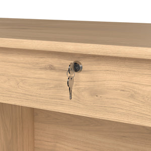 Function Plus Desk (3+1) handle free Drawer in Jackson Hickory Oak Furniture To Go 71970519hlhl 5713035081153 The Function Plus range of desks are designed to be practical in even the smallest of spaces. This desk will either tuck neatly into a corner or float in the room - a true modern workstation. Storage options include three handle-less drawers and one drawer that locks. This beautiful piece also features metal drawer runners, a modesty panel and is made using environmentally friendly materials. Dimens