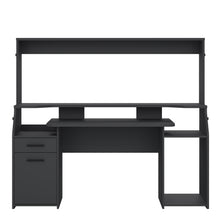 Load image into Gallery viewer, Function Plus Gaming Desk with 1 Door + 1 Drawer in Black Furniture To Go 71980368igig 5713035082815 Introducing the Function Plus Gaming Desk, designed to elevate your gaming experience. This sleek desk offers ample storage space and optimal organisation for your gaming setup. Its durable construction ensures stability during intense gaming sessions, while the modern design seamlessly blends into any environment. Set up is a breeze, allowing you to spend less time assembling and more time gaming. Unleash y