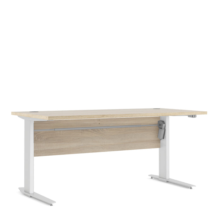 Prima Desk 150 cm in Oak with Height adjustable legs with electric control in White Furniture To Go 72080402ak49a 5060653086344 The Prima range of desks with adjustable legs are ideal for the home office, versatile and stylish enough to be used throughout the home in any room you choose. Dimensions: 752mm x 1501mm x 801mm (Height x Width x Depth) 
 High quality laminated board (resistant to damage and scratches, moisture and high temperature) 
 Perfect for small spaces 
 Stylish and timeless 
 Easy self ass