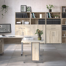Load image into Gallery viewer, Prima Bookcase 2 Shelves With 2 Drawers And 2 Doors In Oak Furniture To Go 7208042025ak 5060653085958 The Prima range of bookcases are ideal for the home office, versatile and stylish enough to be used throughout the home in any room you choose. Dimensions: 1860mm x 892mm x 401mm (Height x Width x Depth) 
 High quality laminated board (resistant to damage and scratches, moisture and high temperature) 
 Perfect for small spaces 
 Stylish and timeless 
 Easy self assembly  
 Made from PEFC Certified sustainab