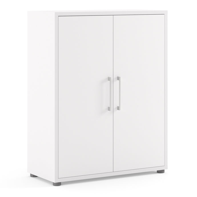 Prima Bookcase 2 Shelves with 2 Doors in White Furniture To Go 720804233149 5060653086085 The Prima range of bookcases are ideal for the home office, versatile and stylish enough to be used throughout the home in any room you choose. Dimensions: 1134mm x 892mm x 401mm (Height x Width x Depth) 
 High quality laminated board (resistant to damage and scratches, moisture and high temperature) 
 Perfect for small spaces 
 Stylish and timeless 
 Easy self assembly  
 Made from PEFC Certified sustainable wood 
 Ma