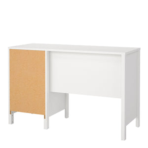 Barcelona Desk 3 drawers White Furniture To Go 725796814949 5060933422138 Introducing the Barcelona 3-Drawer Desk – a contemporary and stylish addition to your workspace. With its sleek design, elegant lines, and simple metal handles, this desk effortlessly enhances the aesthetics of any room. Choose the timeless black finish for a sophisticated and bold look that seamlessly complements your modern decor. Experience the perfect blend of functionality and sophistication with the Barcelona 3-Drawer Desk. Its 