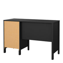 Load image into Gallery viewer, Barcelona Desk 3 drawers Matt Black Furniture To Go 72579681gmgm 5060933422145 Introducing the Barcelona 3-Drawer Desk – a contemporary and stylish addition to your workspace. With its sleek design, elegant lines, and simple metal handles, this desk effortlessly enhances the aesthetics of any room. Choose the timeless white finish for a clean and modern look that seamlessly complements your decor. Experience the perfect blend of functionality and sophistication with the Barcelona 3-Drawer Desk. Its three sp