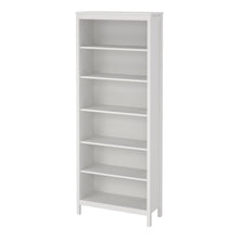 Load image into Gallery viewer, Barcelona Bookcase in White Furniture To Go 725796824949 5060933422005 A sophisticated and modern bookcase designed to add an elegant touch to your space. With its sleek design and 5 shelves, this bookcase offers a perfect blend of style and functionality. For those seeking a bolder statement, it is also available in a contrasting matt black finish. Experience the essence of contemporary elegance with the Barcelona bookcase. Its clean lines and refined design make it a standout piece in any room. This bookc