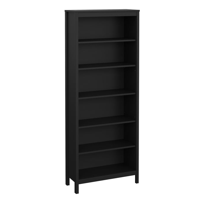 Barcelona Bookcase in Black Furniture To Go 72579682gmgm 5060933422005 A sophisticated and modern bookcase designed to add an elegant touch to your space. With its sleek design and 5 shelves, this bookcase offers a perfect blend of style and functionality. For those seeking a bolder statement, it is also available in a contrasting white finish. Experience the essence of contemporary elegance with the Barcelona bookcase. Its clean lines and refined design make it a standout piece in any room. This bookcase n