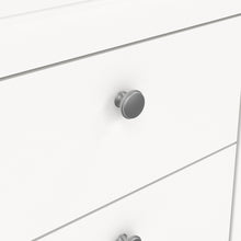 Load image into Gallery viewer, Madrid Bedside Table 2 drawers in White Furniture To Go 726796604949 5713035068116 A contemporary bedside table in an elegant design complete with a simple metal handle, also available in contrasting matt black Dimensions: 541mm x 436mm x 384mm (Height x Width x Depth) 
 High quality laminated board (resistant to damage and scratches, moisture and high temperature) 
 Made from PEFC Certified sustainable wood 
 Easy self assembly 
 Made in Denmark 
 Easy gliding drawer runners 
 Assembly instructions:
 
 htt