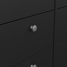 Load image into Gallery viewer, Madrid Double dresser 4+4 drawers in Matt Black Furniture To Go 72679663gmgm 5713035068369 A contemporary chest of drawers in an elegant design complete with a simple metal handle, also available in white Dimensions: 797mm x 1594mm x 384mm (Height x Width x Depth) 
 High quality laminated board (resistant to damage and scratches, moisture and high temperature) 
 Made from PEFC Certified sustainable wood 
 Easy self assembly 
 Made in Denmark 
 Easy gliding drawer runners 
 Assembly instructions:
 
 https://