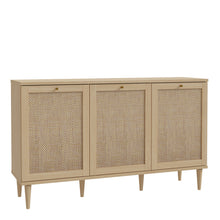 Load image into Gallery viewer, Calasetta Sideboard in Rattan Furniture To Go 801cqsk231-d95d 5904767839086 Introducing the captivating Calasetta collection, a stunning ensemble of furniture pieces that exude an irresistible rattan effect. Designed to elevate both your living and dining rooms, this collection presents a harmonious fusion of style and functionality. Dimensions: 898mm x 1498mm x 414mm (Height x Width x Depth) 
 Contemporary twist on retro design 
 Realistic rattan effect front 
 Quality Elegancia light oak effect 
 1 soft c