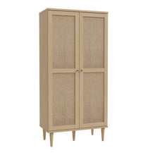 Load image into Gallery viewer, Calasetta Display Cabinet in Rattan Furniture To Go 801cqss622-d95d 5904767839093 Introducing the captivating Calasetta collection, a stunning ensemble of furniture pieces that exude an irresistible rattan effect. Designed to elevate both your living and dining rooms, this collection presents a harmonious fusion of style and functionality. Dimensions: 1666mm x 801mm x 414mm (Height x Width x Depth) 
 Contemporary twist on retro design 
 Realistic rattan effect front 
 Quality Elegancia light oak effect 
 2 