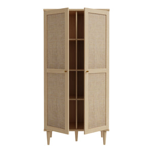 Calasetta Display Cabinet in Rattan Furniture To Go 801cqss622-d95d 5904767839093 Introducing the captivating Calasetta collection, a stunning ensemble of furniture pieces that exude an irresistible rattan effect. Designed to elevate both your living and dining rooms, this collection presents a harmonious fusion of style and functionality. Dimensions: 1666mm x 801mm x 414mm (Height x Width x Depth) 
 Contemporary twist on retro design 
 Realistic rattan effect front 
 Quality Elegancia light oak effect 
 2 