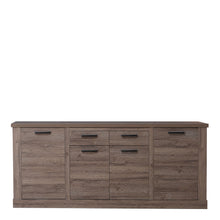 Load image into Gallery viewer, Corona Chest of Drawers in Tabak Oak Furniture To Go 801cr2k241-d64 5904767852641 Discover the captivating allure of the Corona collection, where practicality meets sophistication, the collection offers open recesses, drawers, doors, and shelves. Provide secure and stylish storage solutions with this high-quality selection of furniture. Dimensions: 903mm x 2128mm x 413mm (Height x Width x Depth) 
 Traditional design 
 Dark warm tabak oak effect 
 4 doors 
 2 drawers 
 4 internal adjustable shelves 
 Sturdy 