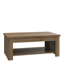Load image into Gallery viewer, Corona Rising Coffee Table in Tabak Oak Furniture To Go 801durt511-d64 5904767852801 Discover the captivating allure of the Corona collection, where practicality meets sophistication, the collection offers open recesses, drawers, doors, and shelves. Provide secure and stylish storage solutions with this high-quality selection of furniture. Dimensions: 457mm x 1100mm x 650mm (Height x Width x Depth) 
 Traditional design 
 Dark warm tabak oak effect 
 Functional - raises to maximum height 91cm 
 Smooth functi