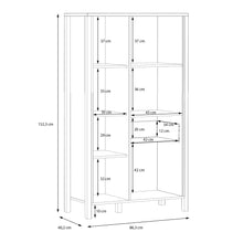 Load image into Gallery viewer, High Rock Wide Shelf Unit in Matt Black/Riviera Oak Furniture To Go 801hrkr521l-m197 5904767840686 High Rock, a captivating and contemporary collection which has a perfect blend of the Riviera Oak decor with deep black accents, this collection immediately captivates attention with its originality. The sleek black metal handles add a touch of elegance, while the tables boast robust metal legs in a frame-like design, contributing to a distinct loft character within the space. Beyond its striking aesthetics, H